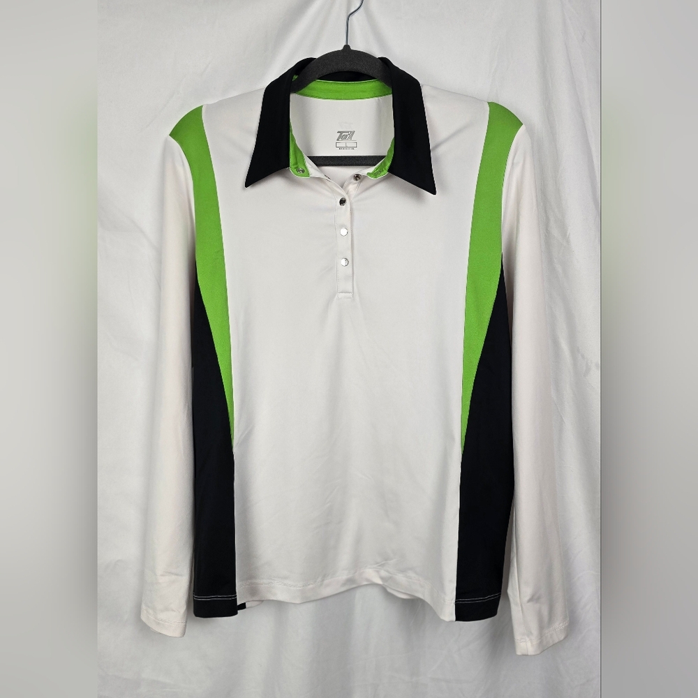 Tail Golf Tennis Pickleball Sporty Long Sleeve Polo Shirt Women's sz L